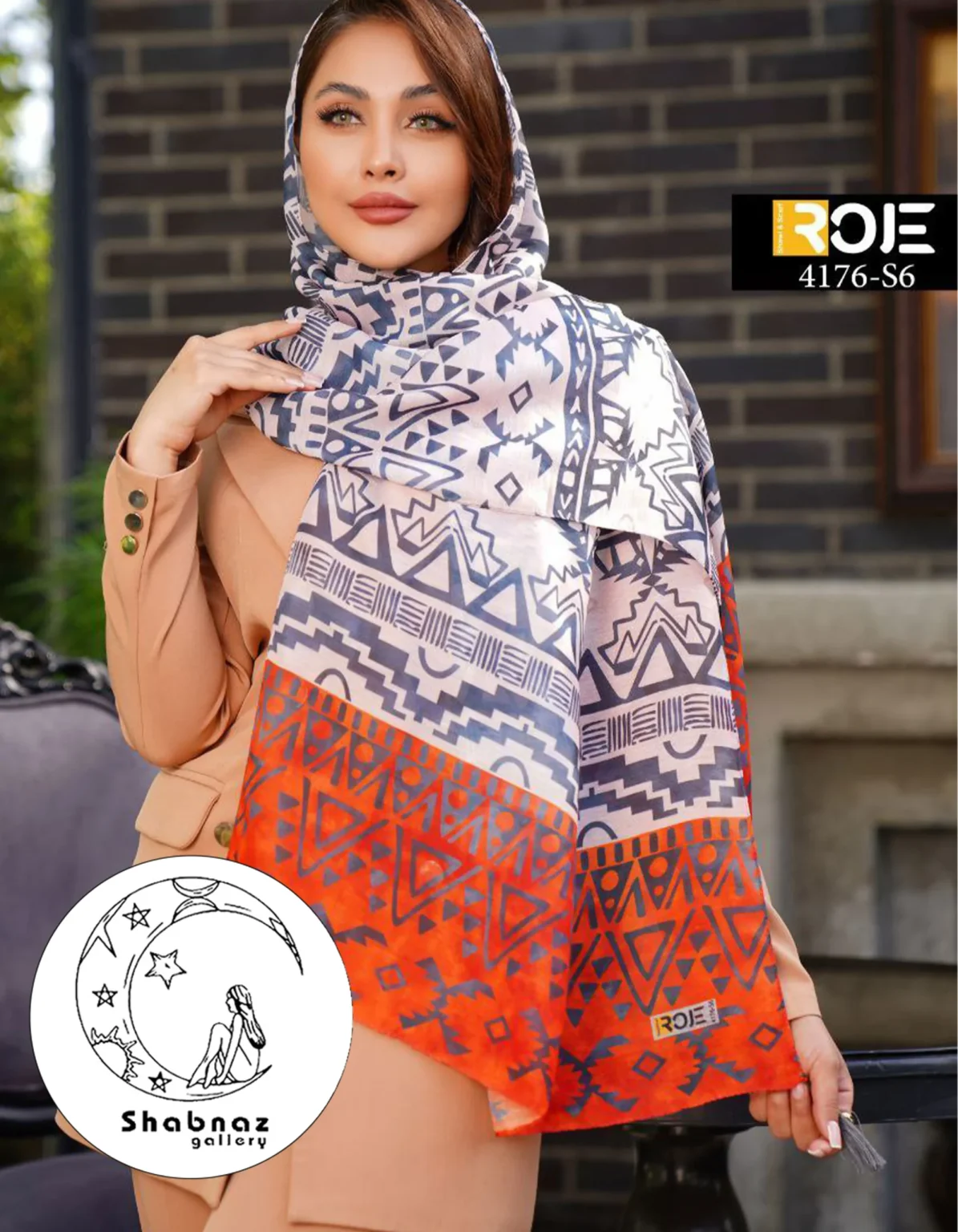 شال نخی روژه کد 016